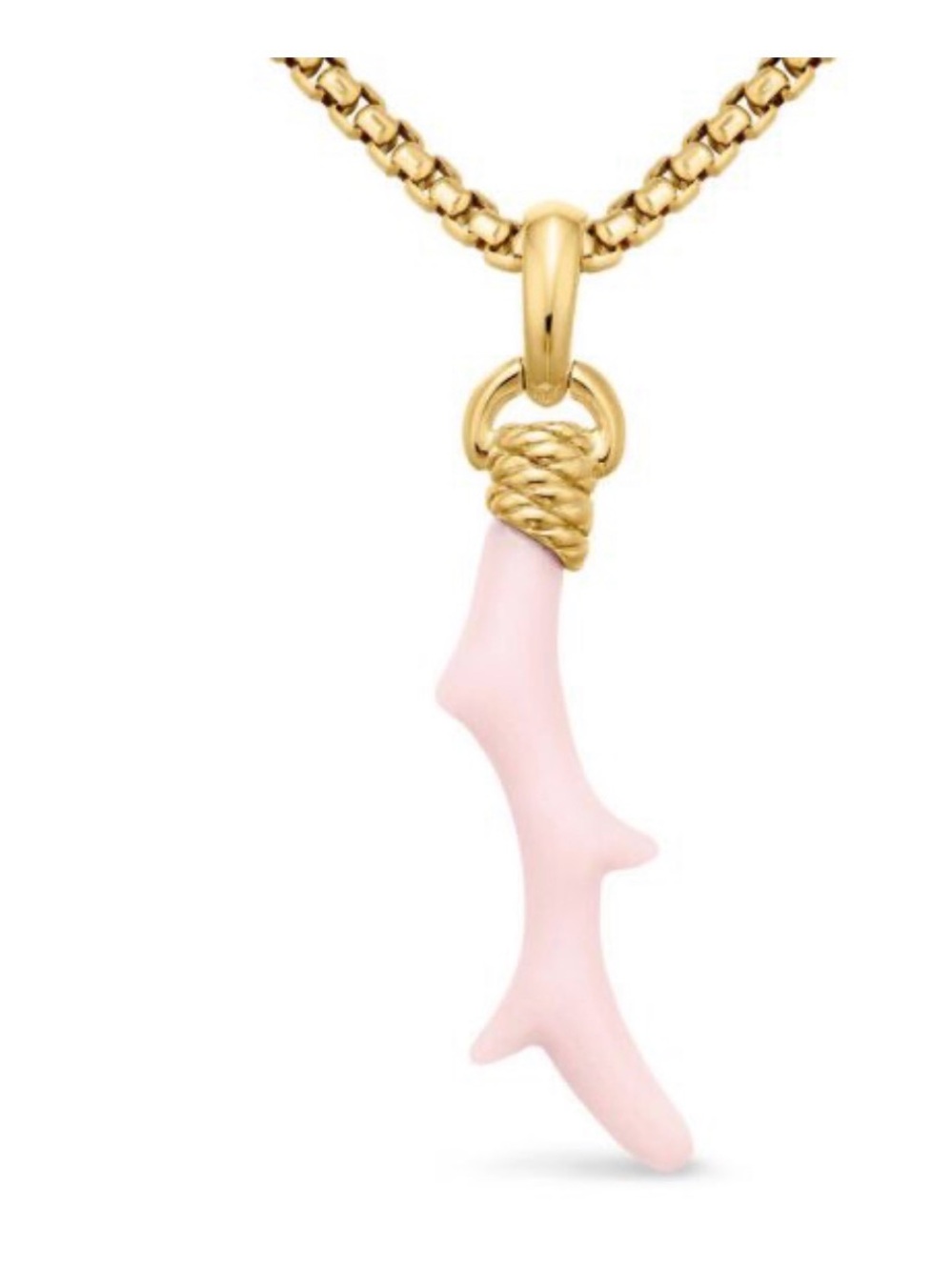 David Yurman Pink Opal with 18k gold coral amulet, EUC